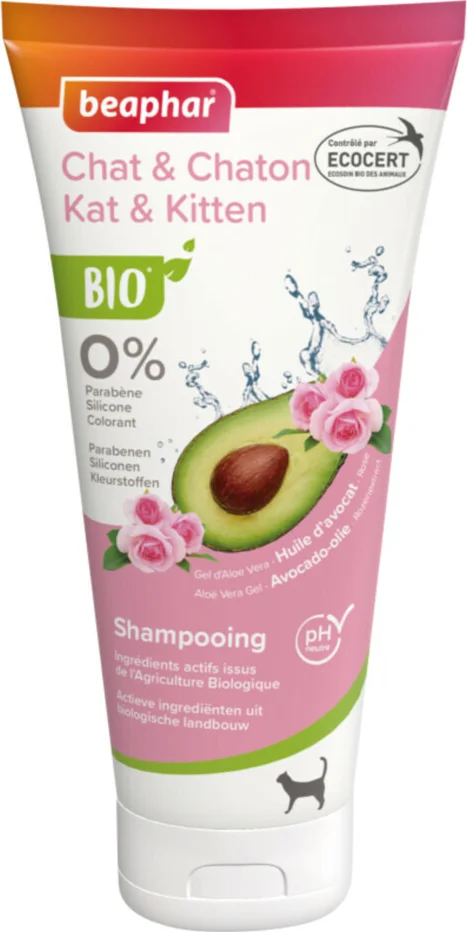 3x Beaphar Bio Shampoo Tube Kat Kitten 200 ml