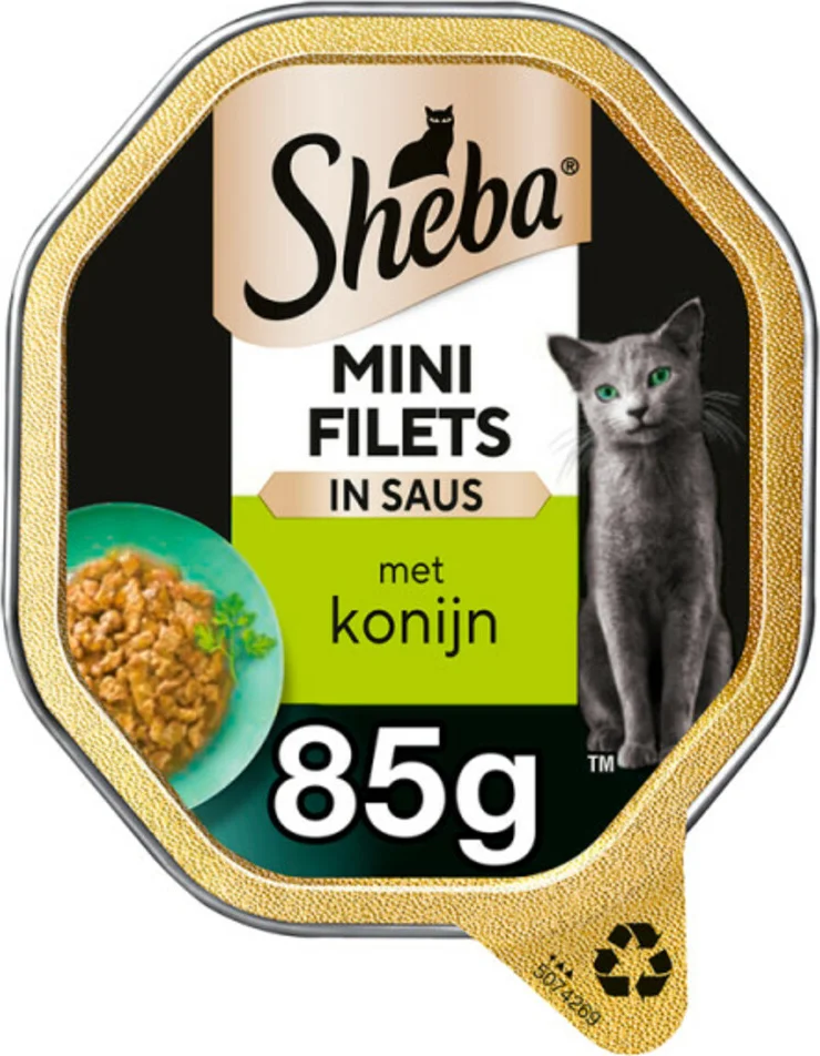 Sheba Mini Filets Adult Kattenvoer Natvoer Konijn in Saus 85 gr