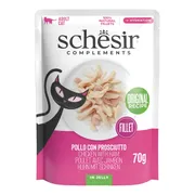 12x Schesir Complementary Kattenvoer Kip & Ham in Gelei 70 gr