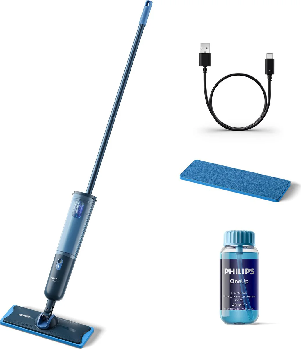 Philips OneUp Elektrische Dweil 3000 series XV3101/01 - Dweilsysteem - Vloerreiniger - Vuil water opzuigen - 1 stand - 50min dweilen - Geen emmer nodig