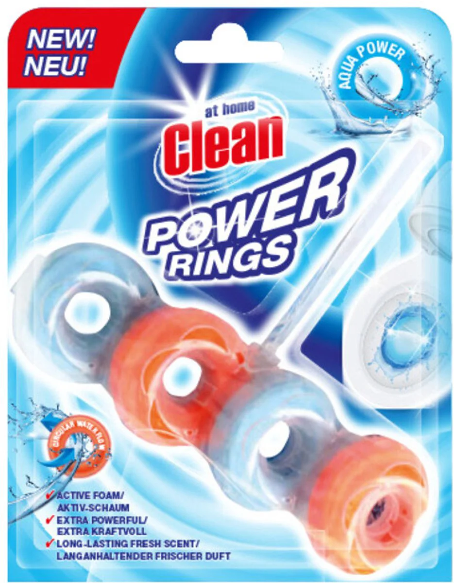 4x At Home Toiletblok Power Rings Aqua Power 40 gr