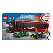 LEGO City F1 truck met RB20 en AMR24 F1 auto's 60445