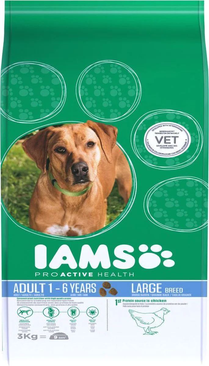 IAMS Dog Adult Large Kip 3 kg