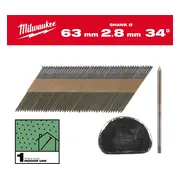 Milwaukee Nagels D-kop 34° 63mm | Ring Schacht | Blank | VE=2200 - 4932492600