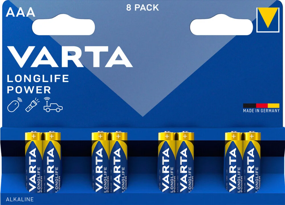 Varta Longlife Power Alkaline Batterijen AAA 8 stuks