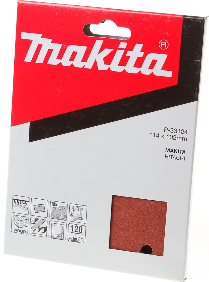 Makita P-33124 P120 Schuurvel 114x102mm red VE=10