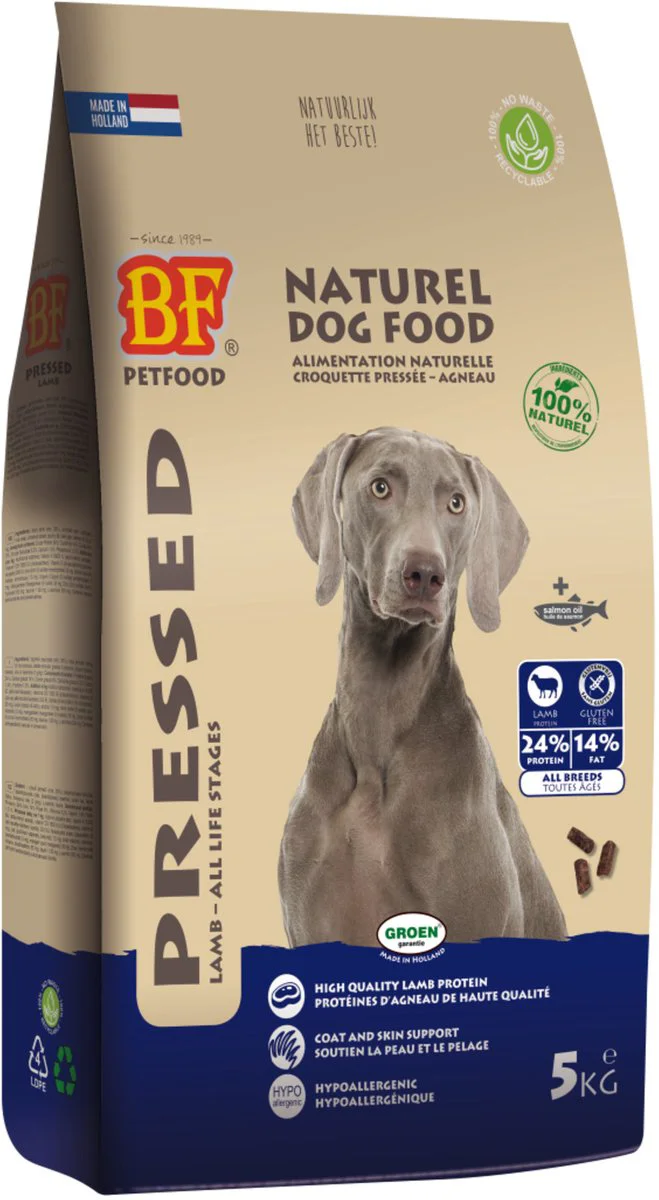 BF Petfood Vleesbrok Geperst Hondenbrokken Lam 5 kg