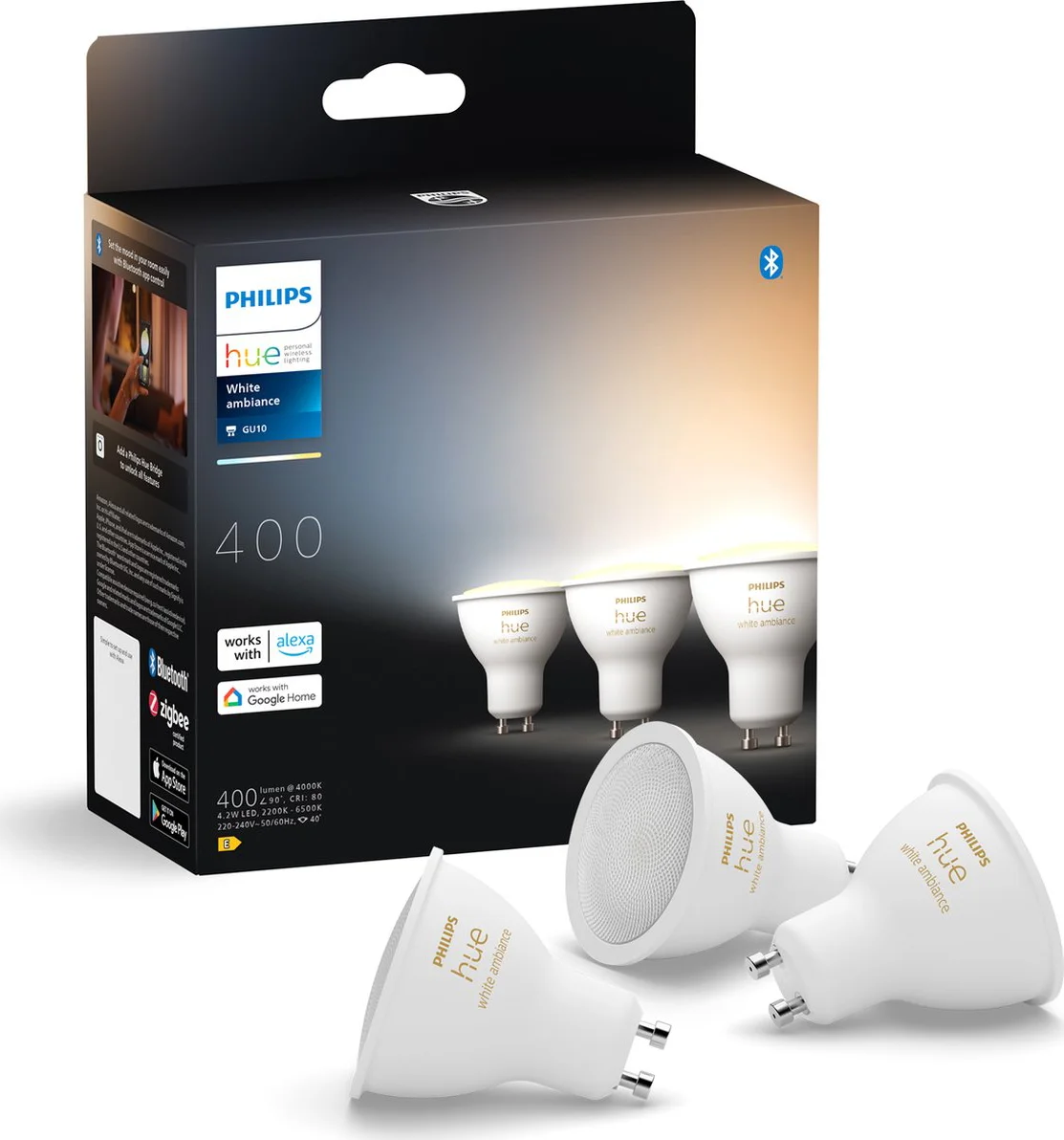 Philips Hue White Ambiance GU10 3-pack