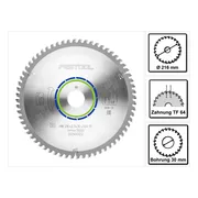 Festool Cirkelzaagblad voor Aluminium | Aluminium/Plastics | Ø 216mm Asgat 30mm 64T - 500122