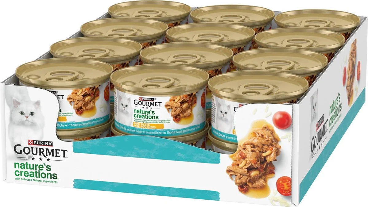 24x Gourmet Nature's Creations Kattenvoer Nat Tonijn 85 gr
