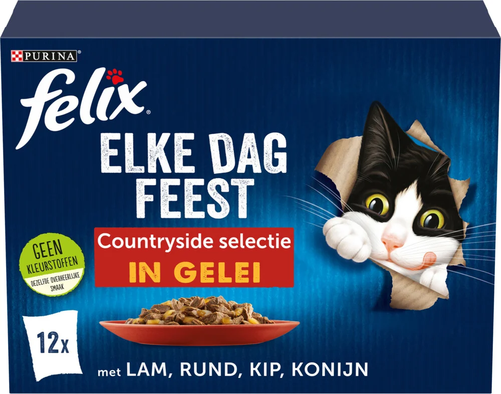 Felix Kattenvoer Nat in Gelei Elke Dag Feest Countryside 12 x 85 gr