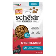 8x Schesir Monoproteïne Promo Kattenvoer Droog Sterilized Vis 400 gr