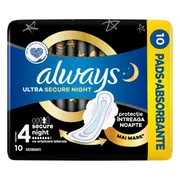 Always Maandverband Ultra Secure 4 Nacht 10 stuks