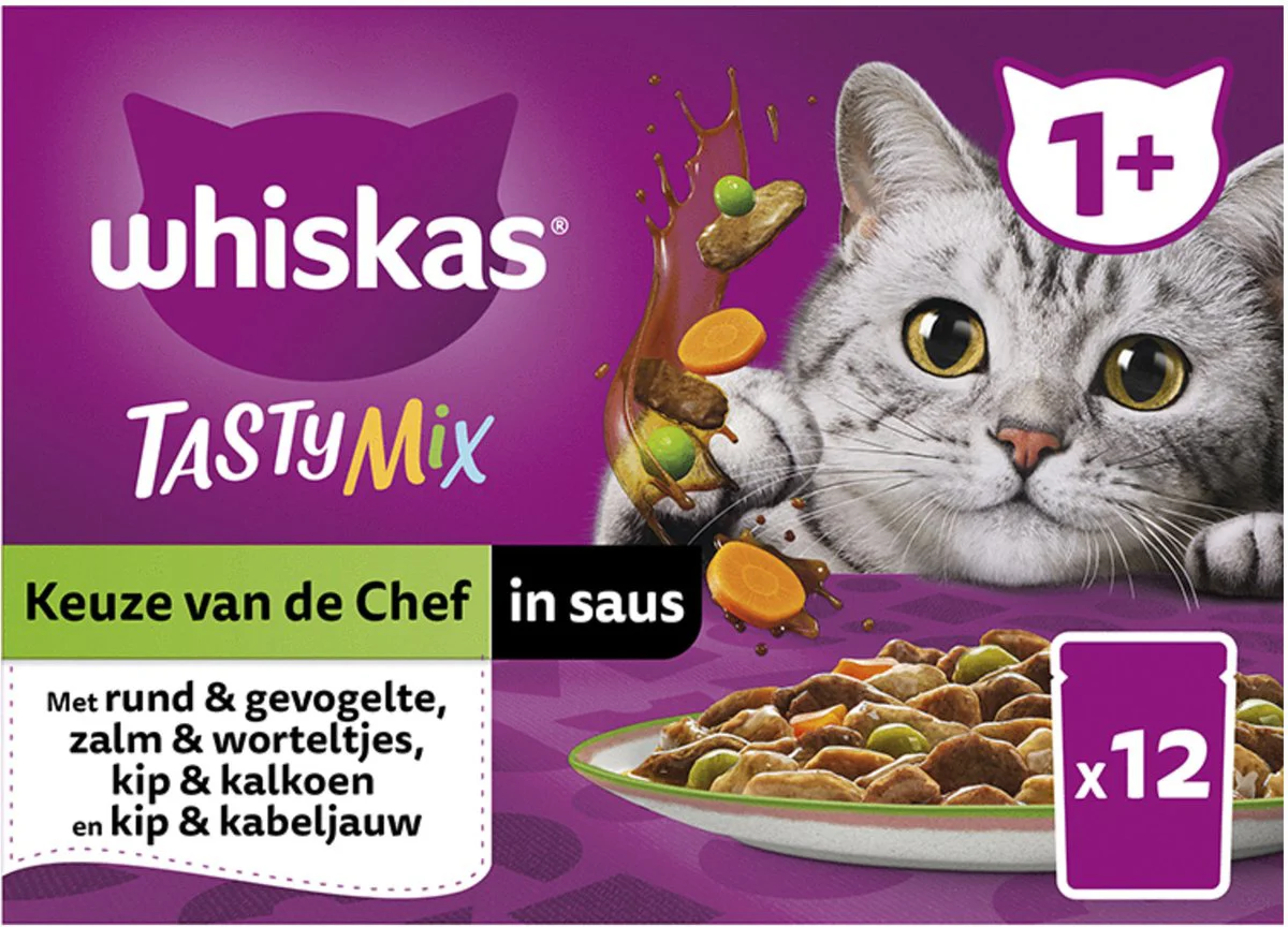 Whiskas Tasty Mix Adult Keuze van de Chef in Saus Multipack 12 x 85 gr