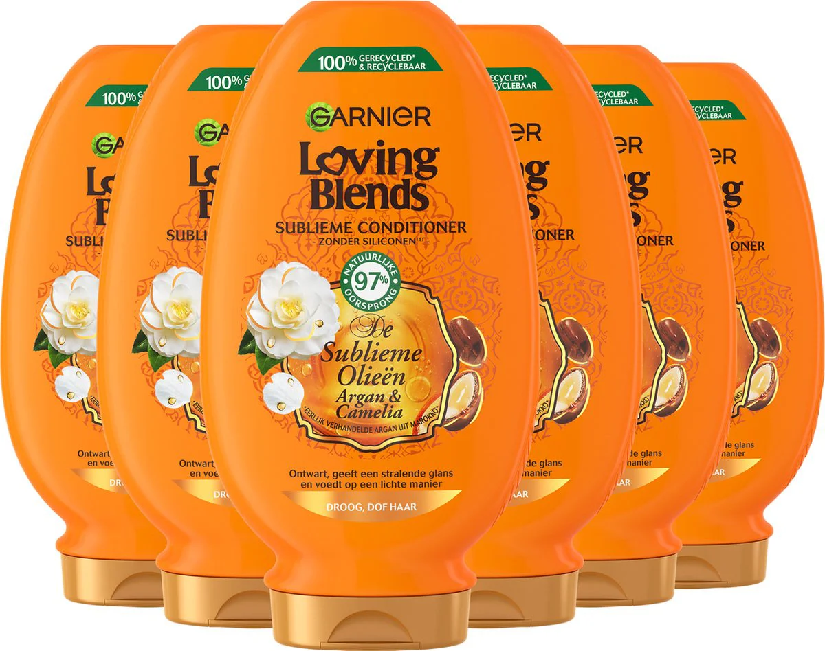 6x Garnier Loving Blends Argan- en Cameliaolie Conditioner 250 ml
