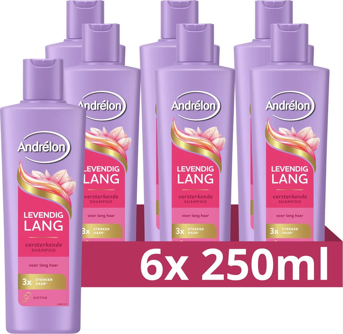 6x Andrélon Shampoo Levendig Lang 250 ml