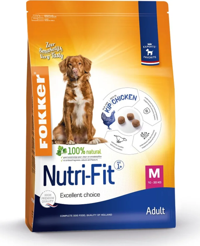 3x Fokker Nutri-Fit Hondenvoer M 2,5 kg
