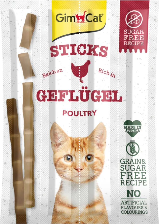 24x GimCat Sticks Gevogelte 4 stuks