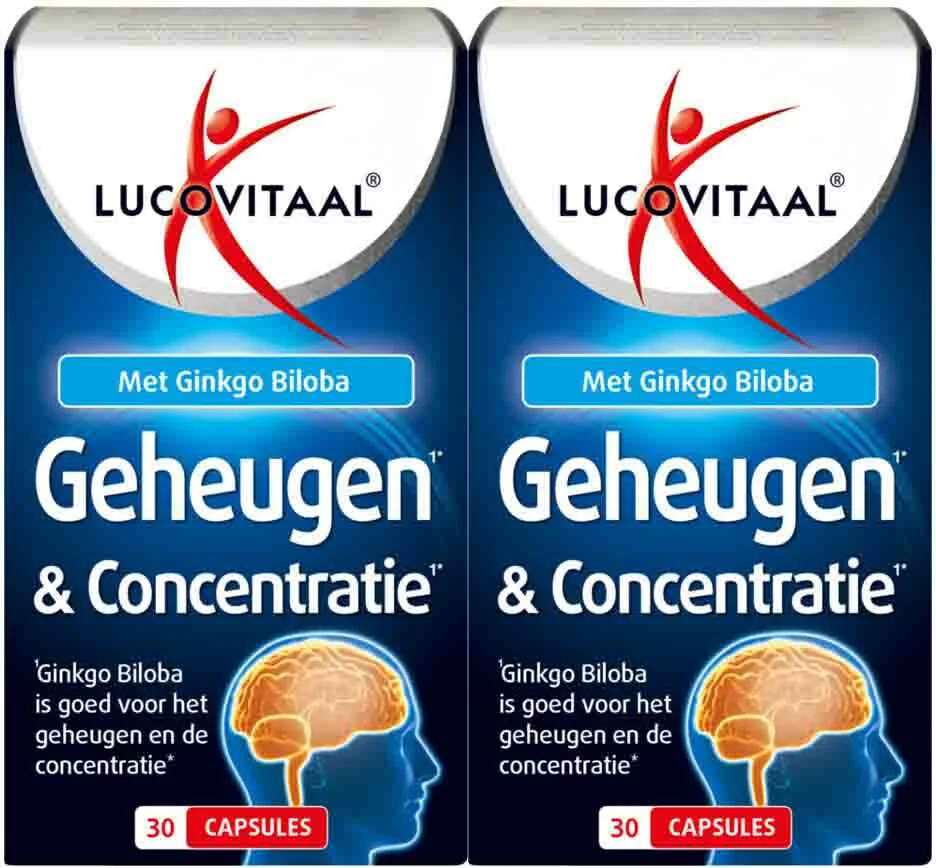 2x Lucovitaal Geheugen & Concentratie 30 capsules