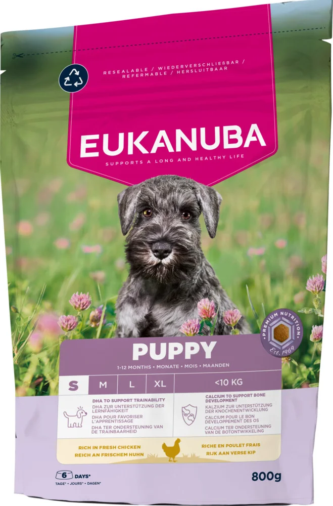 5x Eukanuba Hondenvoer Droog Life Care Dog Puppy Small Kip 800 gr