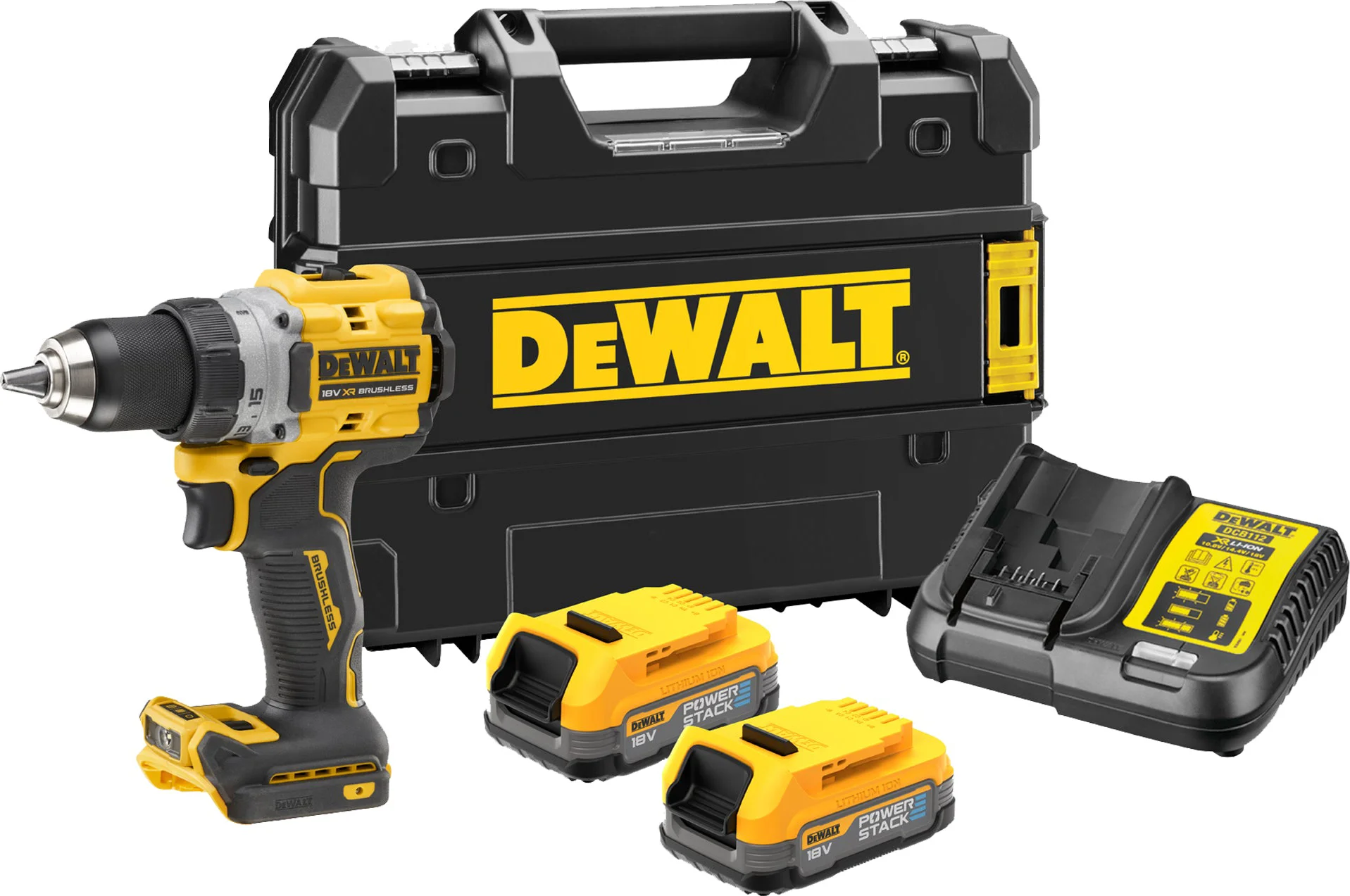 DeWALT DCD800E2T Compacte accu schroefboormachine 18V XR 1.7Ah POWERSTACK in TSTAK