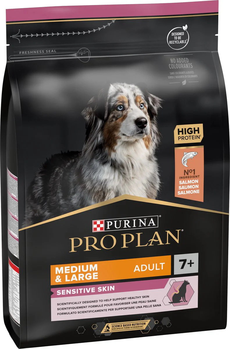 Pro Plan Hondenvoer Droog Adult 7+ Medium & Large Sensitive Skin Zalm 3 kg