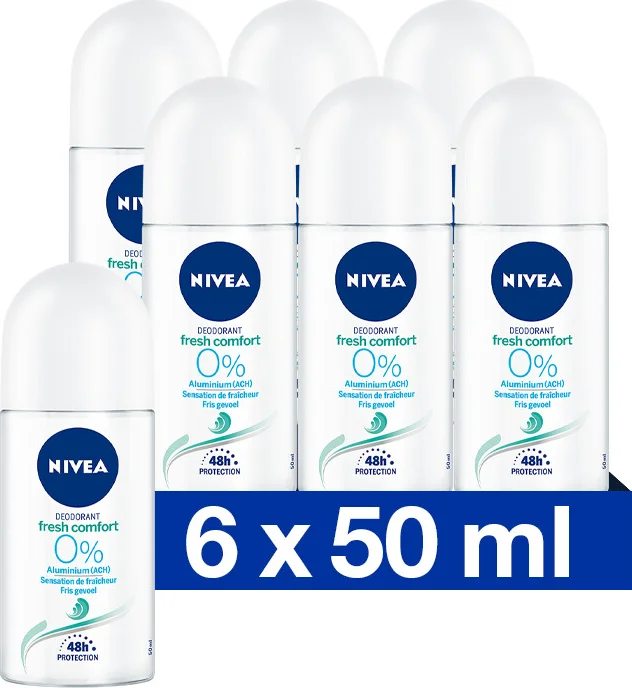 6x NIVEA Deodorant Roller Fresh Comfort 50 ml