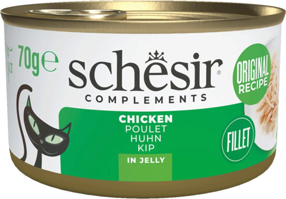 12x Schesir Complementary Kattenvoer Kip in Gelei 70 gr
