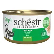 12x Schesir Complementary Kattenvoer Kip in Gelei 70 gr