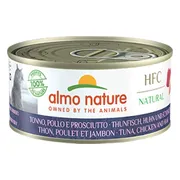 48x Almo Nature HFC Natural Kattenvoer Nat Tonijn, Kip & Ham 150 gr