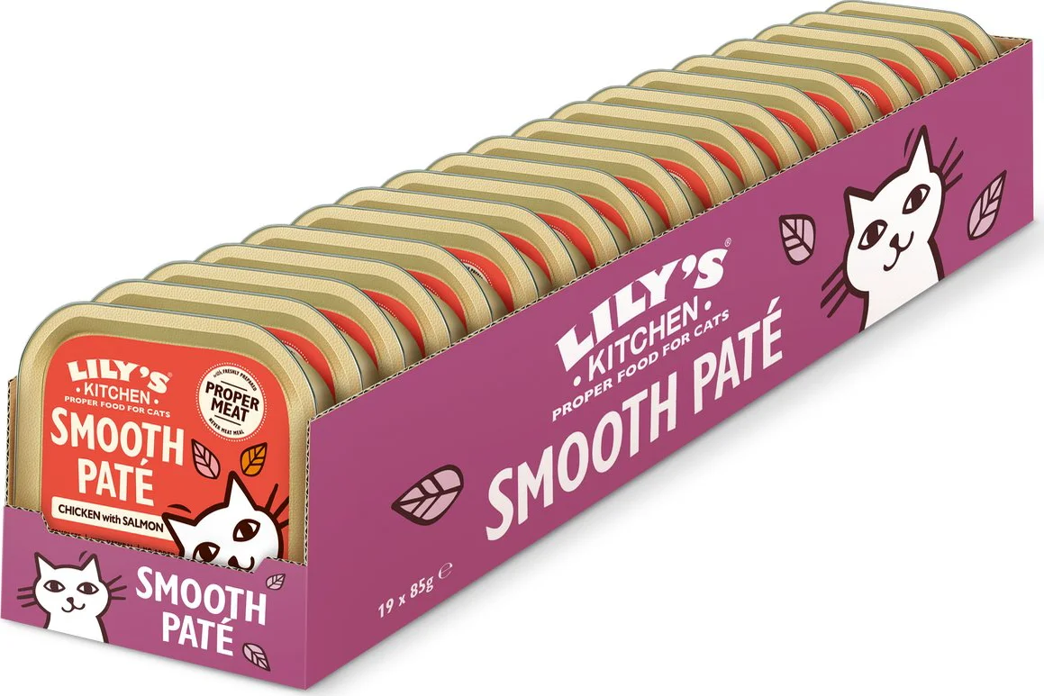 19x Lily's Kitchen Kattenvoer Nat Smooth Paté Zalm & Kip 85 gr