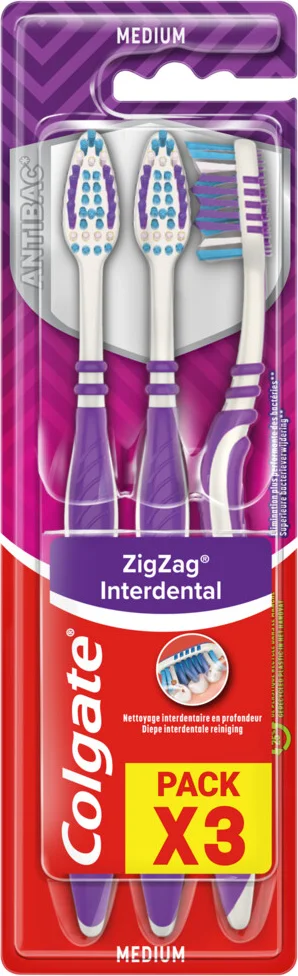 Colgate Tandenborstel ZigZag Medium 3 stuks