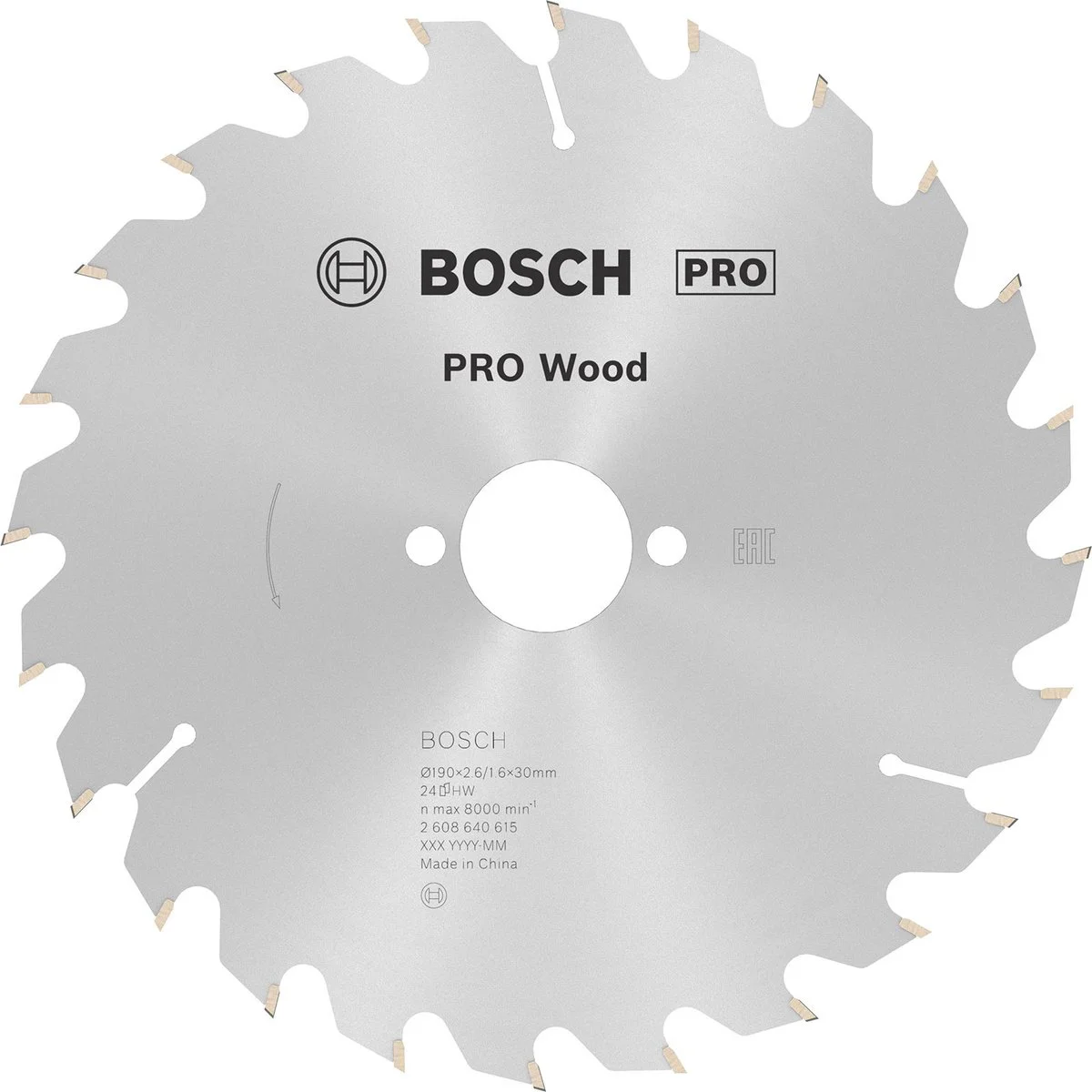 Bosch Professional Cirkelzaagblad PRO Wood | Ø 190 x 2,6 x 30mm 24T - 2608640615
