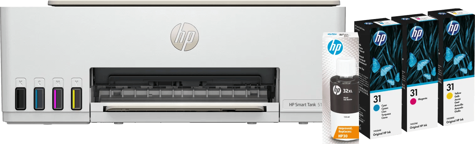HP Smart Tank 5107 + 1 set extra inkt