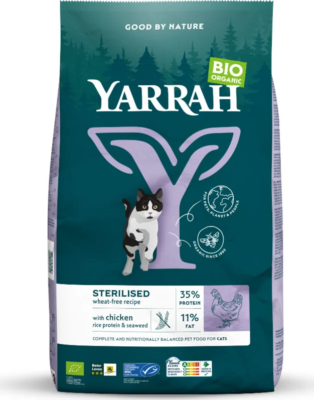 6x Yarrah Bio Kattenvoer Sterilised 700 gr