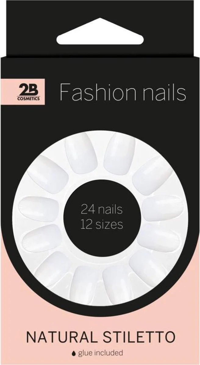 2B Nails Natural Stiletto 24ST