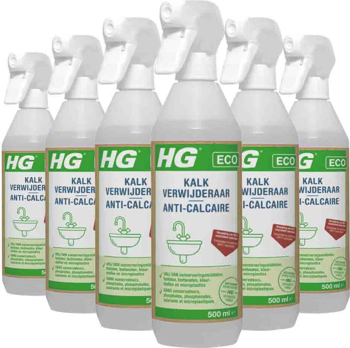 6x HG Eco Kalkreiniger 500 ml