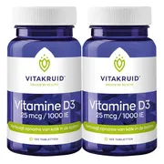 2x Vitakruid Vitamine D3 25 mcg 120 tabletten