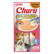 Ciao Churu Puree Kattensnack Salmon & Tuna 4 x 14 gr