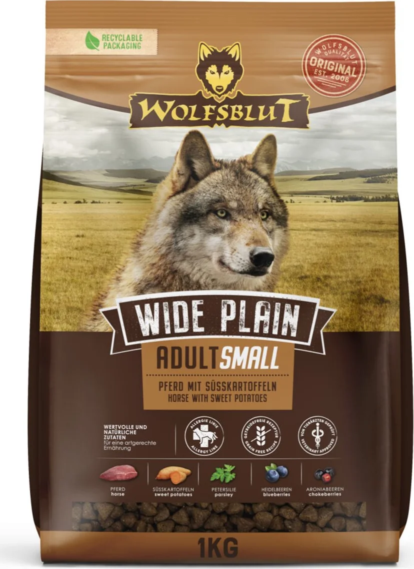 5x Wolfsblut Wide Plain Adult S-Breed 1 kg