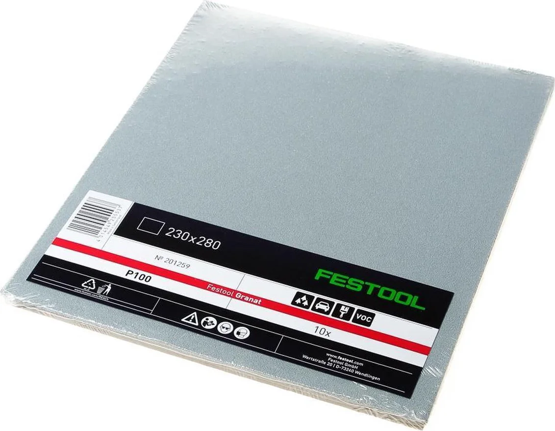 Festool 230x280 P100 GR/10 Handschuurmateriaal Granat VE=10 - 201259