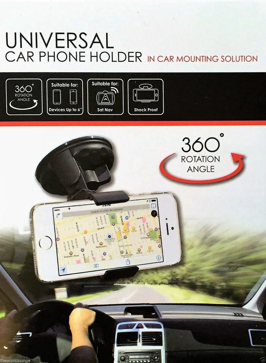 Universal Car Phone Holder - Auto Telefoonhouder - Universeel - Met Zuignap en 360 Graden roteerbaar