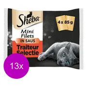 13x Sheba Mini Filets Adult Kattenvoer Natvoer Traiteur Selectie Kuipjes 340 gr