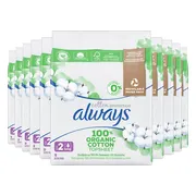 10x Always Maandverband Bio Cotton Protection Ultra Long met Vleugels 9 stuks