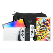 Nintendo Switch OLED Wit + Mario Party Jamboree + BlueBuilt Beschermhoes