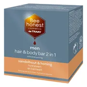 Bee Honest Men Hair & Body Bar 2-in-1 Sandelhout & Honing 80GR