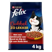 4x Felix Kattenvoer Droog Dubbel Zo Lekker Adult Rund & Kip 4 kg