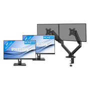 Philips 242B1G/00 Duo Pack + BlueBuilt Monitorarm Mechanische Veer voor 2 Monitoren