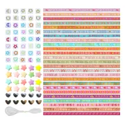 Principessa Festivallint Pastel pakket voor armbanden – 10 x 1 meter Festival lint / Love Lint / Tekst Lint – Pastelmix – 70 lintkralen met groot gat