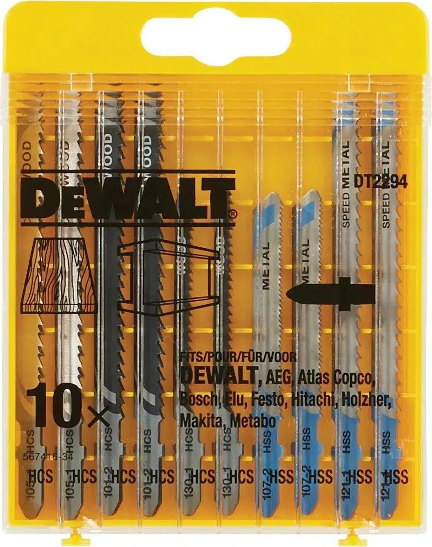 DeWALT DT2294 Decoupeerzaagbladenset hout / metaal 10-delige